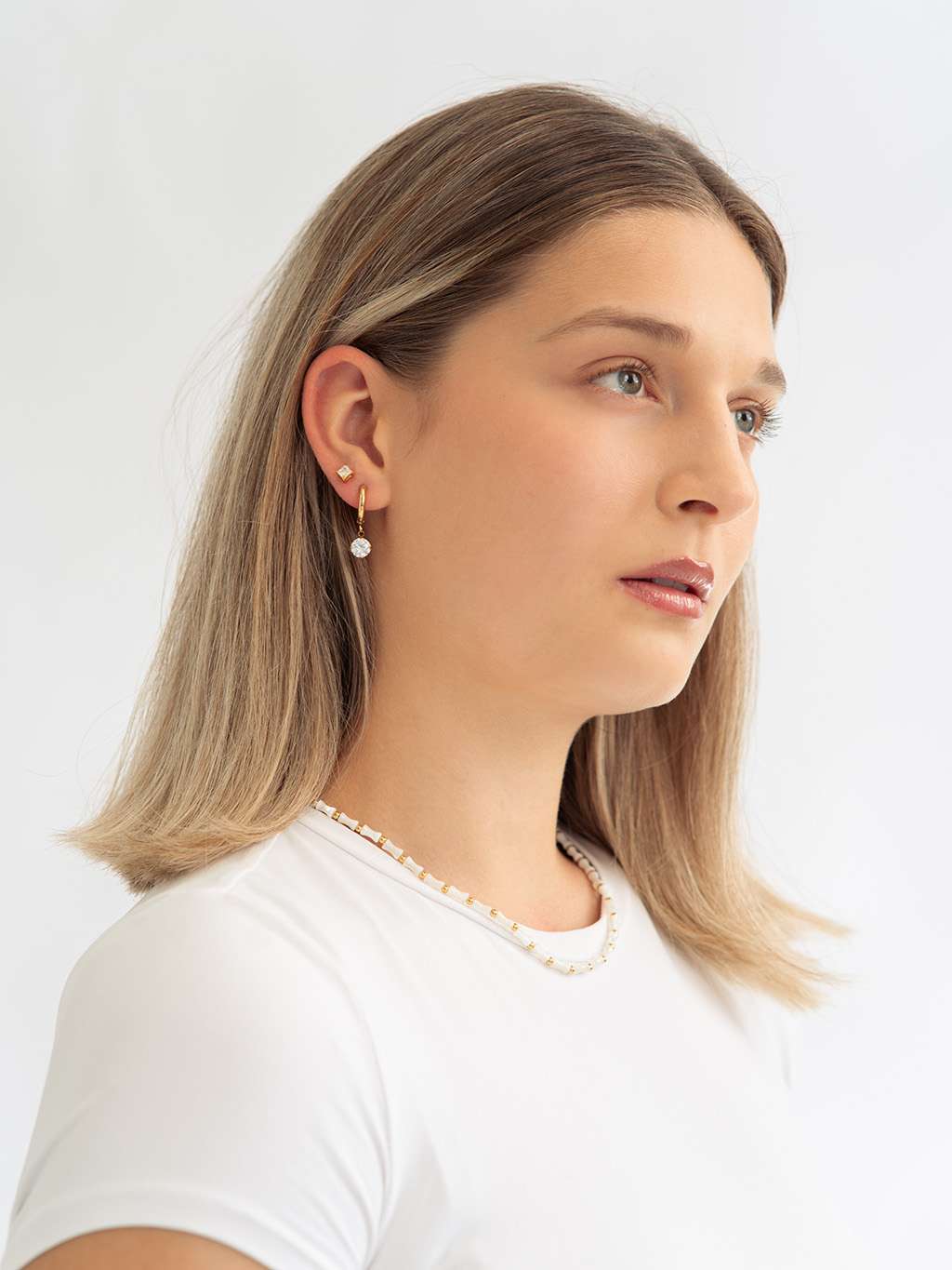 Square Shine Ohrstecker Gold 3mm 4mm 5mm - Dorose | Wasserfester Schmuck, 18K vergoldet