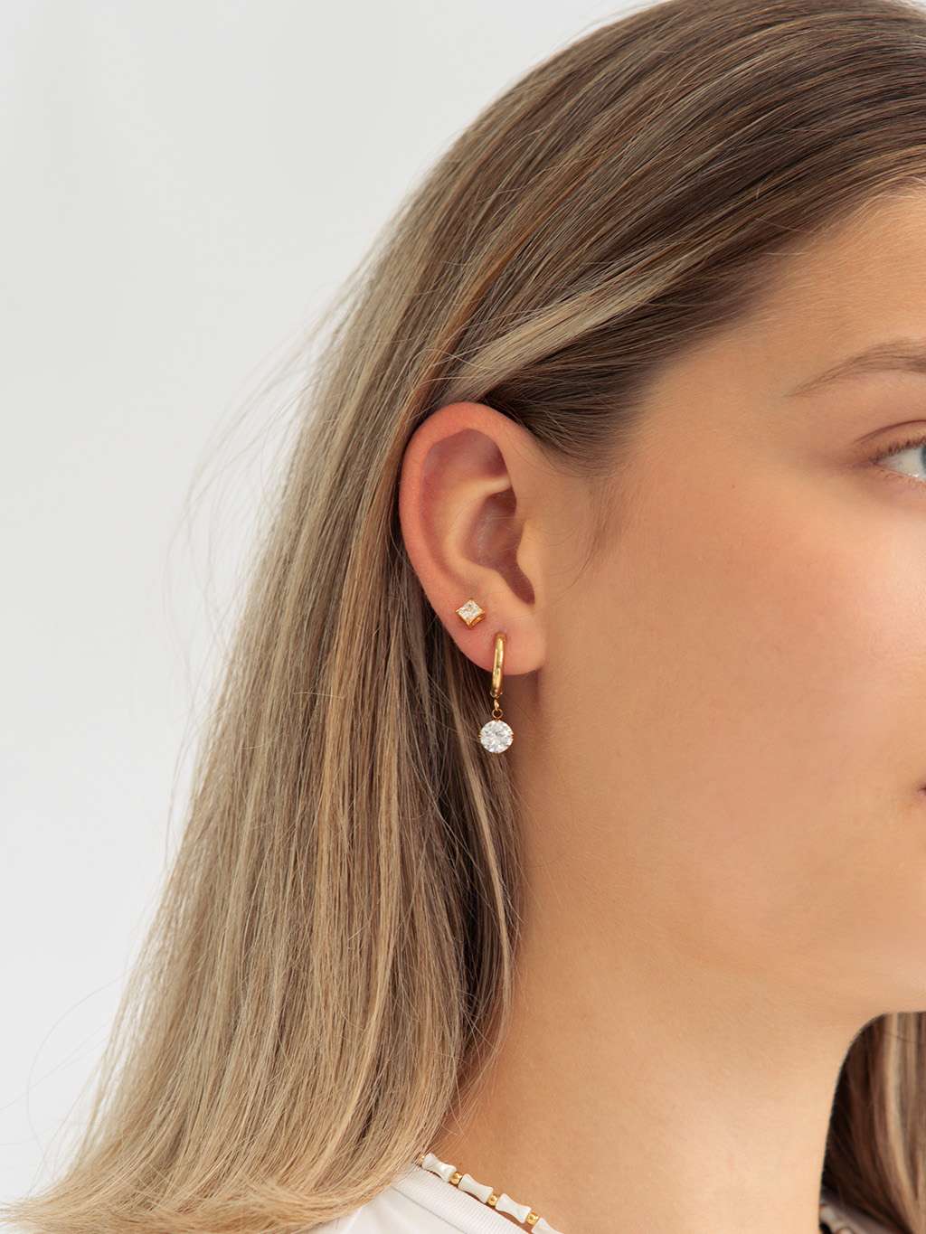 Square Shine Ohrstecker Gold 3mm 4mm 5mm - Dorose | Wasserfester Schmuck, 18K vergoldet