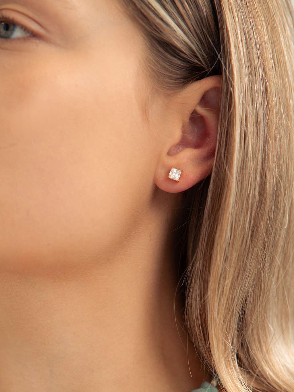 Square Shine Ohrstecker Gold 3mm 4mm 5mm - Dorose | Wasserfester Schmuck, 18K vergoldet