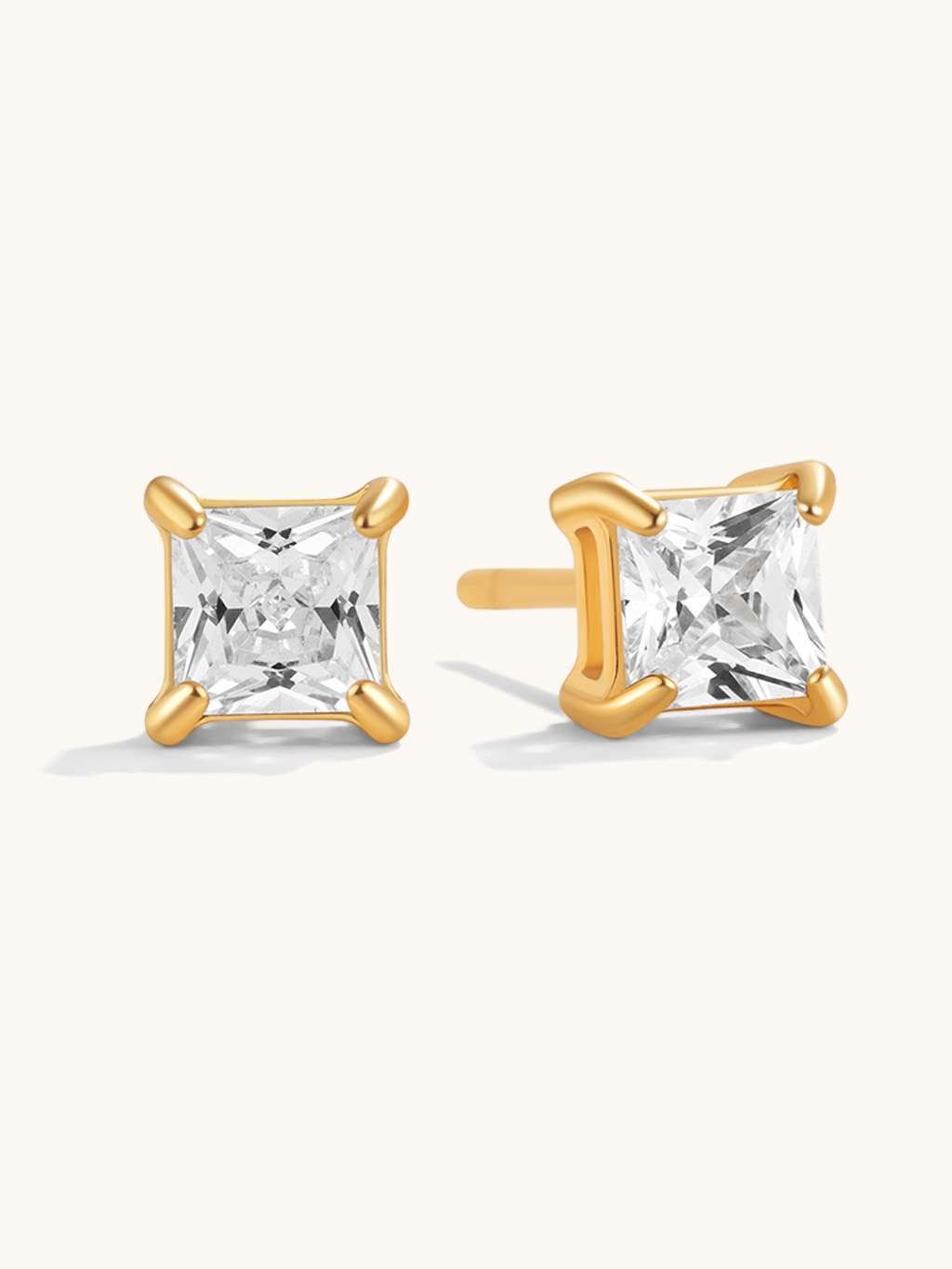 Square Shine Ohrstecker Gold 3mm 4mm 5mm - Dorose | Wasserfester Schmuck, 18K vergoldet