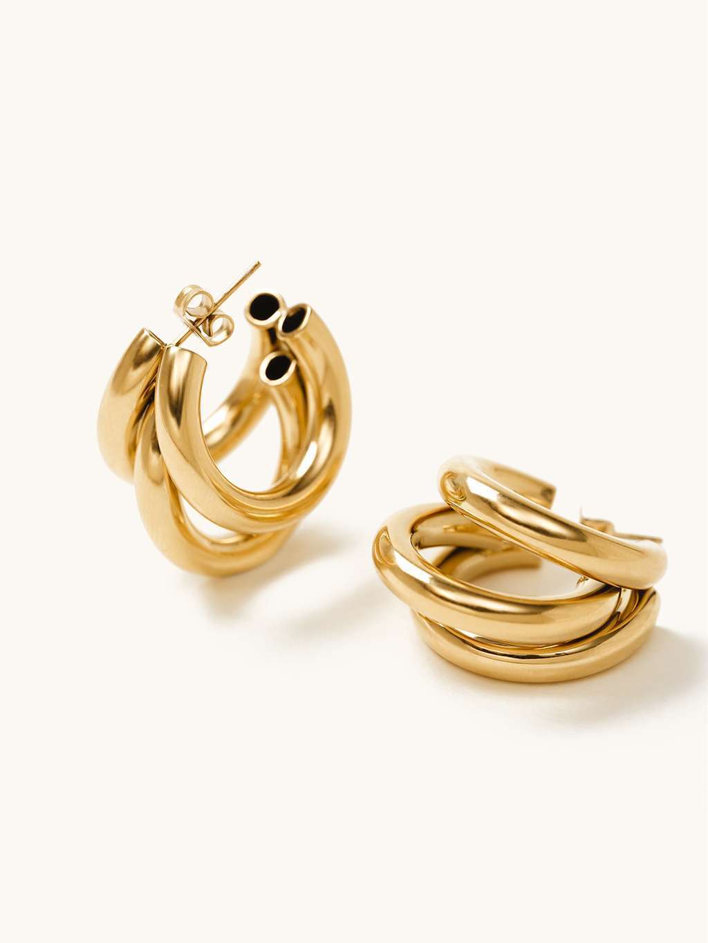 Triple Illusion Ohrringe Gold - Dorose | Wasserfester Schmuck, 18K vergoldet