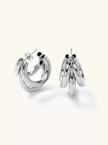 Triple Illusion Ohrringe Gold - Dorose | Wasserfester Schmuck, 18K vergoldet