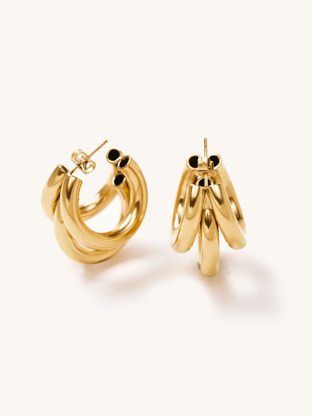 Triple Illusion Ohrringe Gold - Dorose | Wasserfester Schmuck, 18K vergoldet