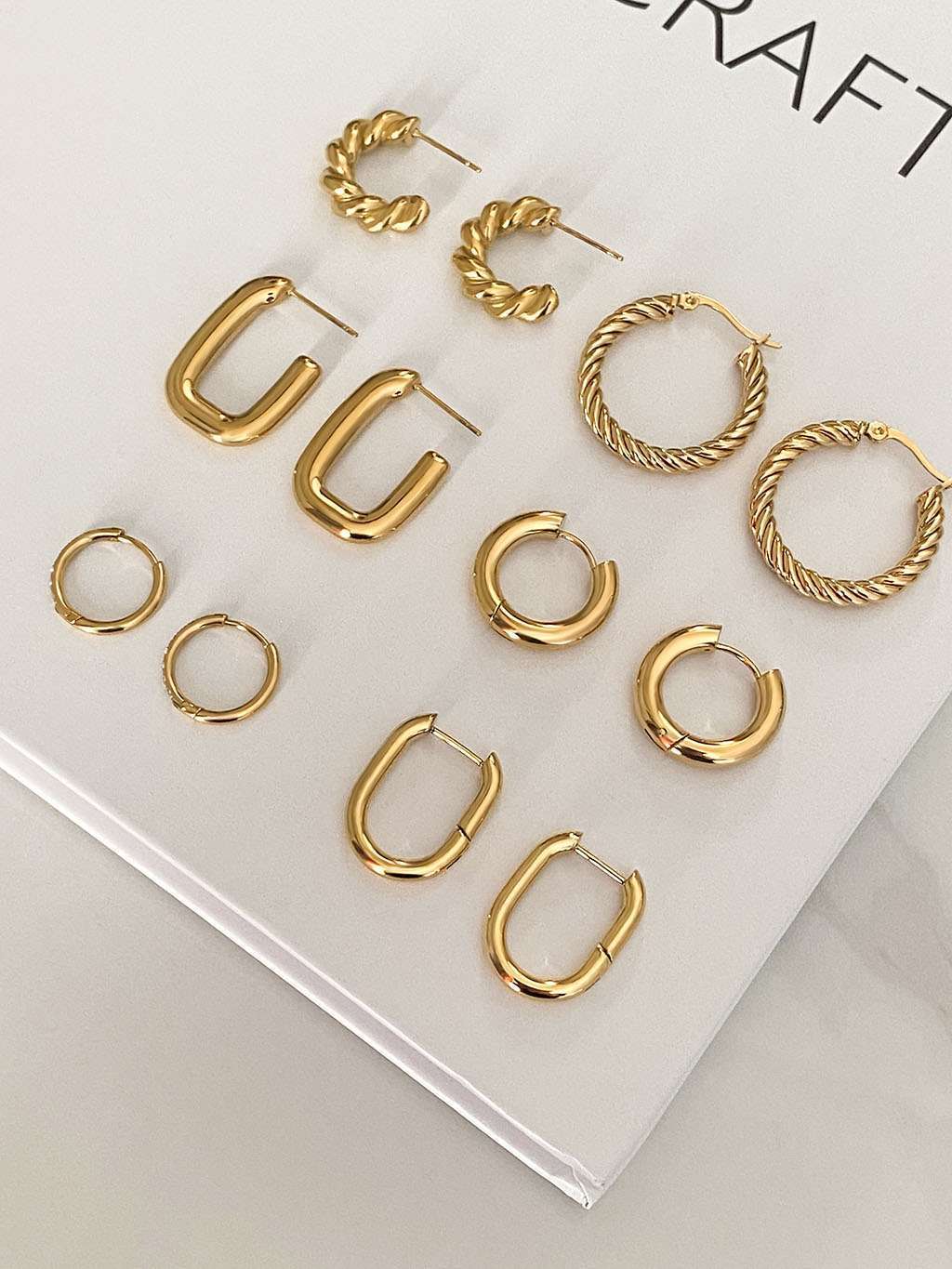 Twisted Ohrringe Gold - Dorose | Wasserfester Schmuck, 18K vergoldet