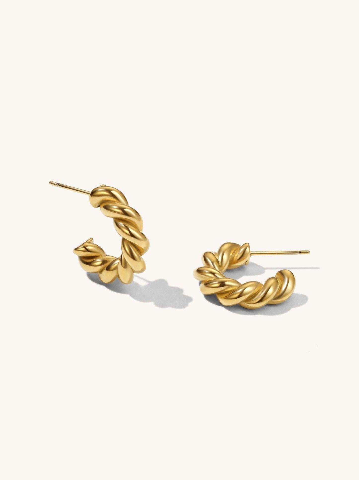 Twisted Ohrringe Gold - Dorose | Wasserfester Schmuck, 18K vergoldet