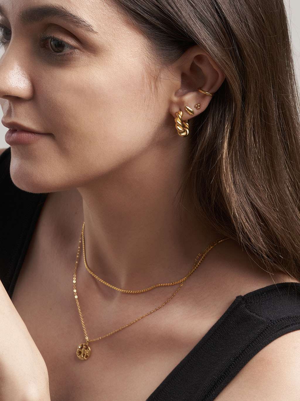 Twisted Ohrringe Gold - Dorose | Wasserfester Schmuck, 18K vergoldet