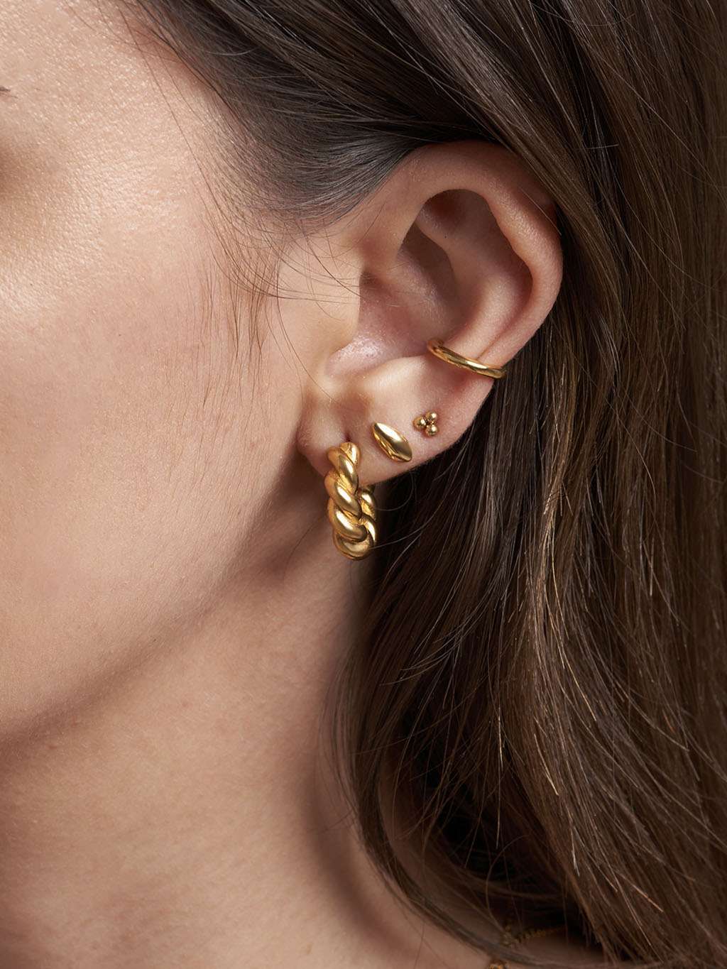 Twisted Ohrringe Gold - Dorose | Wasserfester Schmuck, 18K vergoldet