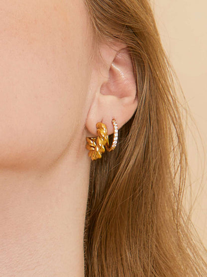 Twisted Ohrringe Gold - Dorose | Wasserfester Schmuck, 18K vergoldet