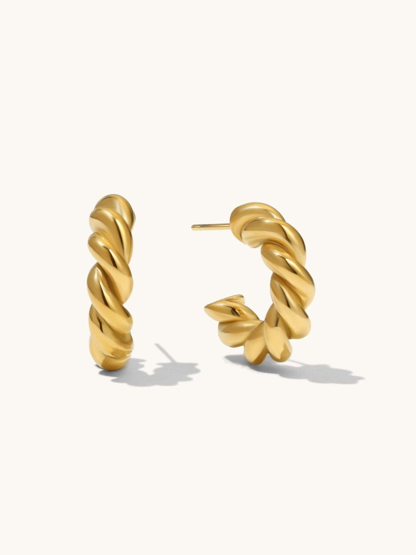Twisted Ohrringe Gold - Dorose | Wasserfester Schmuck, 18K vergoldet