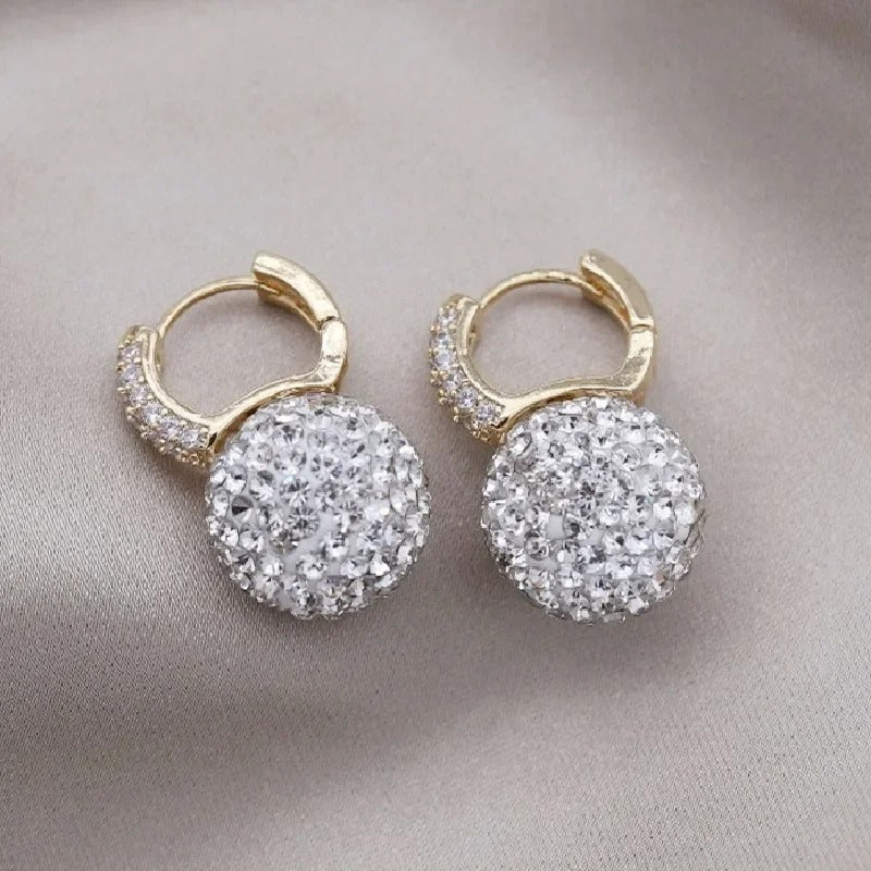 Lenith - Schimmernde Strass-Kugel-Ohrringe