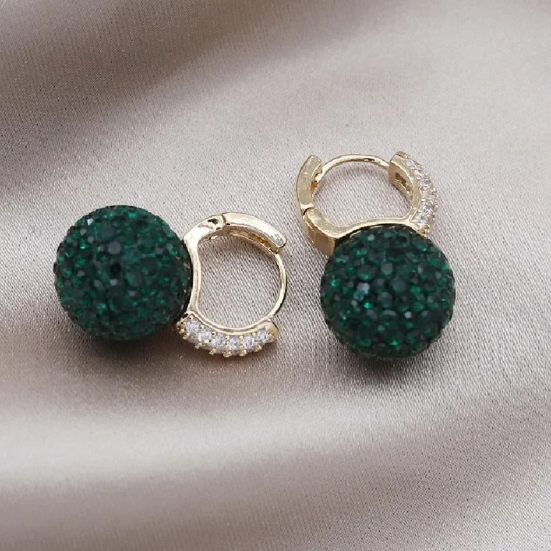 Lenith - Schimmernde Strass-Kugel-Ohrringe