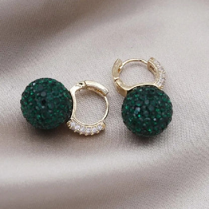 Lenith - Schimmernde Strass-Kugel-Ohrringe