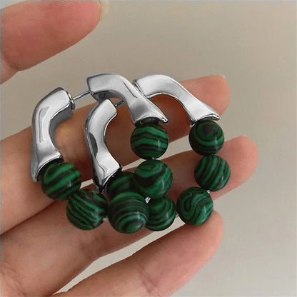 Melia - Modische Beads Metall-Ohrringe