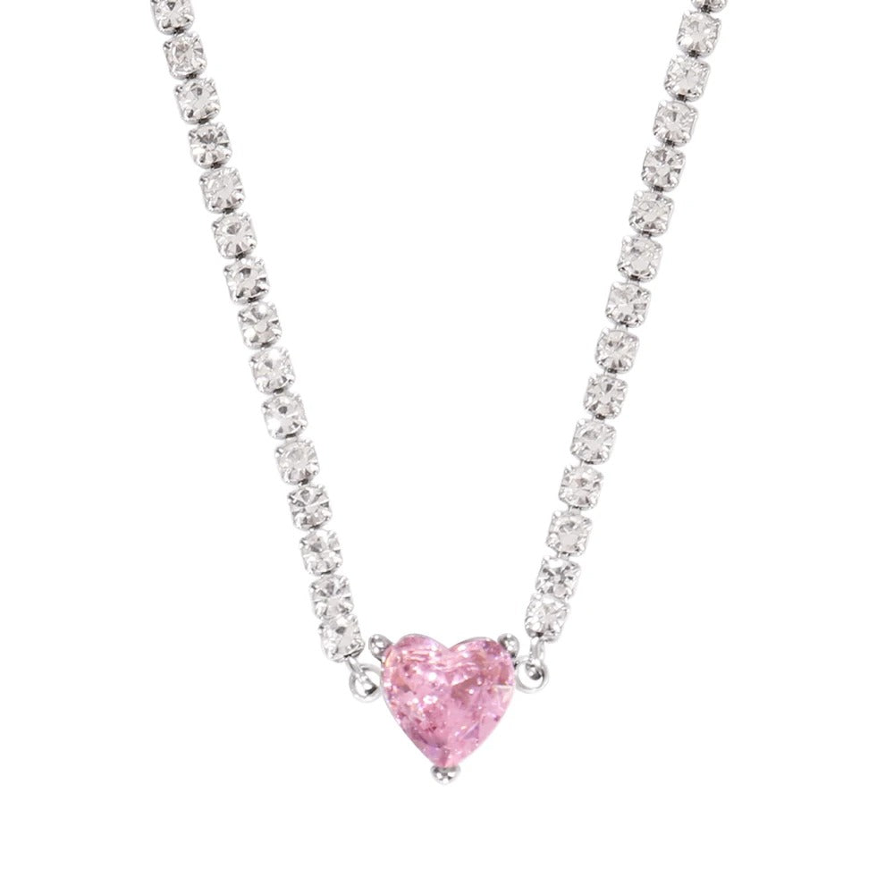 Leighton - Glitzernde Herz-Zirkon-Halskette