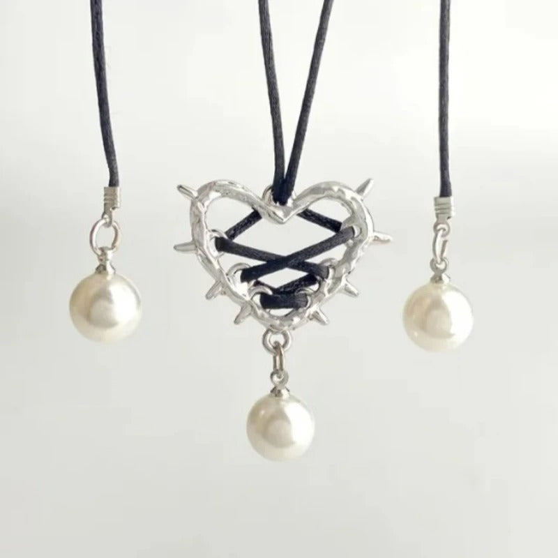 Zenya - Heartfelt Perle Metall-Halskette