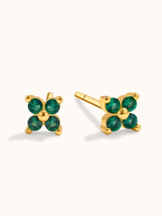 Vibrant Green Ohrringe Gold - Dorose | Wasserfester Schmuck, 18K vergoldet
