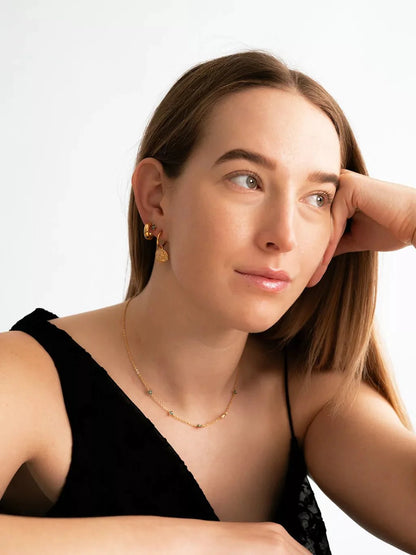 Vibrant Green Ohrringe Gold - Dorose | Wasserfester Schmuck, 18K vergoldet