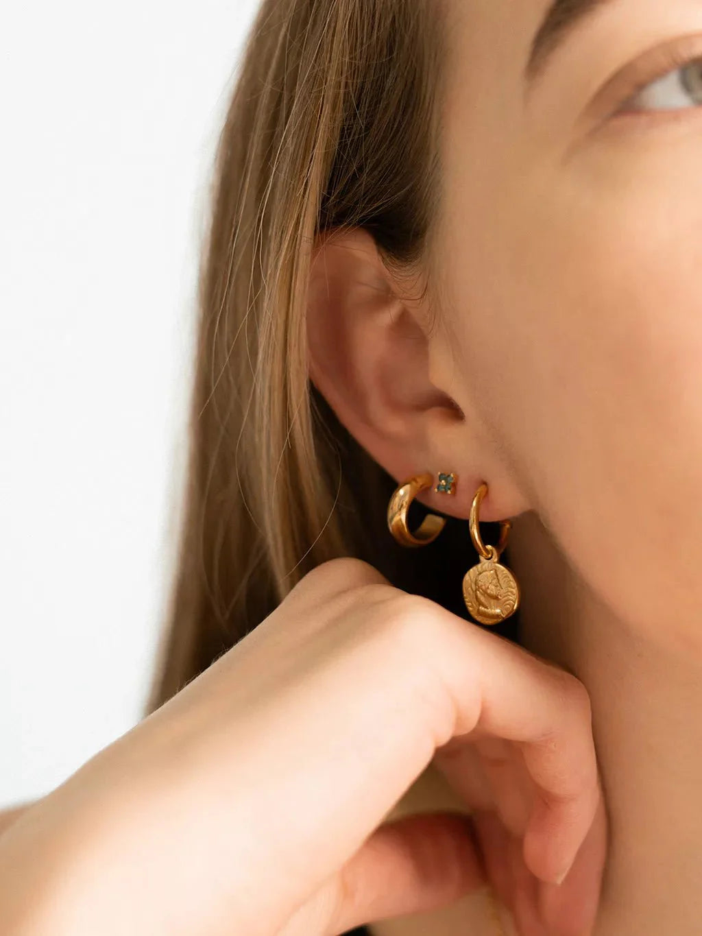 Vibrant Green Ohrringe Gold - Dorose | Wasserfester Schmuck, 18K vergoldet