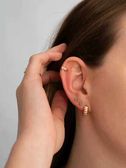 Vibrant Green Ohrringe Gold - Dorose | Wasserfester Schmuck, 18K vergoldet