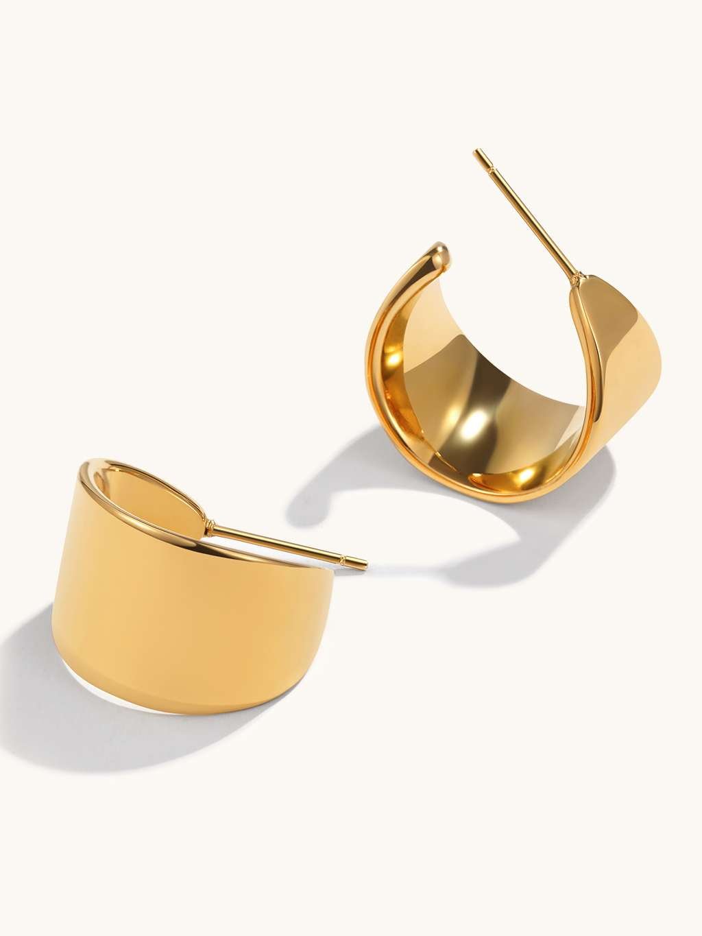 Wide Curve Ohrringe Gold - Dorose | Wasserfester Schmuck, 18K vergoldet