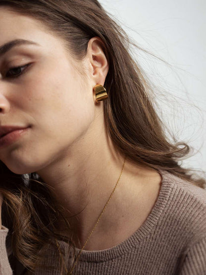 Wide Curve Ohrringe Gold - Dorose | Wasserfester Schmuck, 18K vergoldet