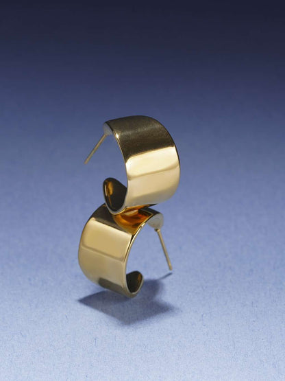 Wide Curve Ohrringe Gold - Dorose | Wasserfester Schmuck, 18K vergoldet