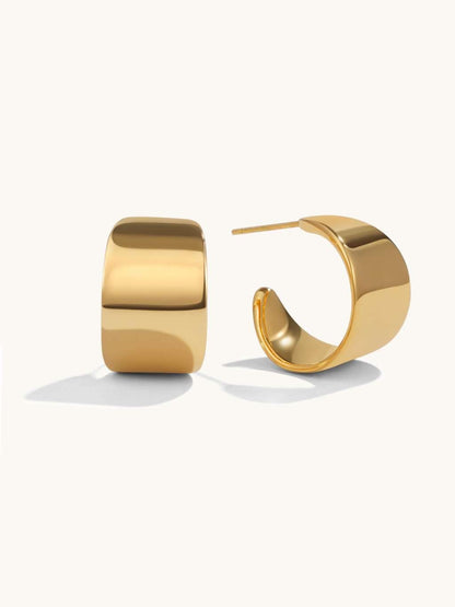 Wide Curve Ohrringe Gold - Dorose | Wasserfester Schmuck, 18K vergoldet