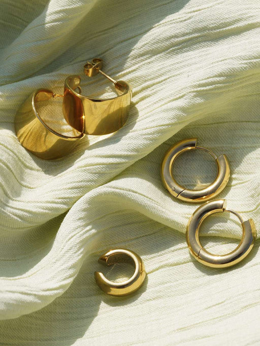 Wide Curve Ohrringe Gold - Dorose | Wasserfester Schmuck, 18K vergoldet