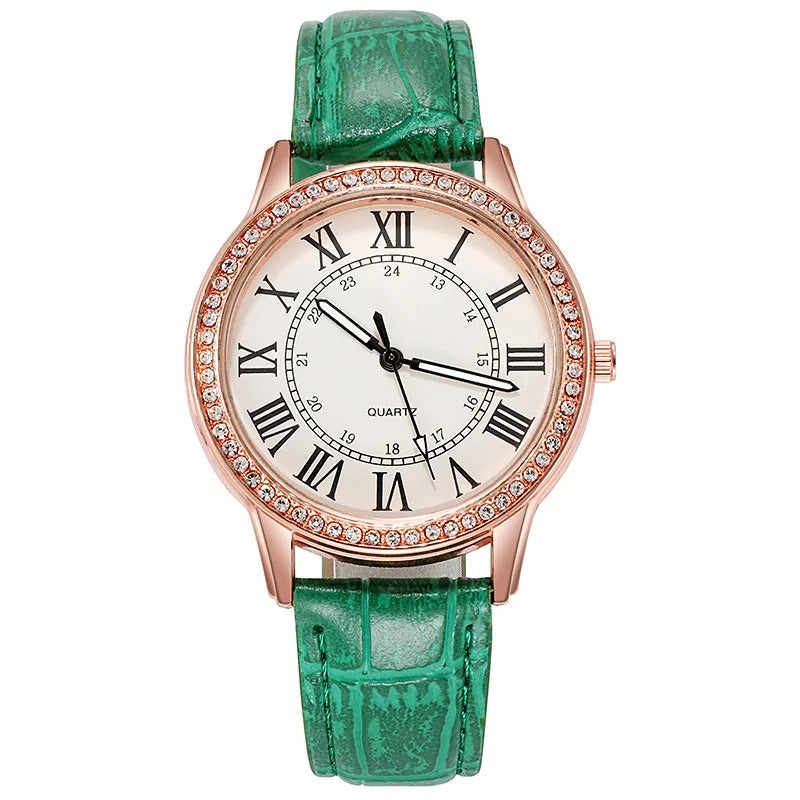 Edith - Klassische Uhr mit Lederarmband