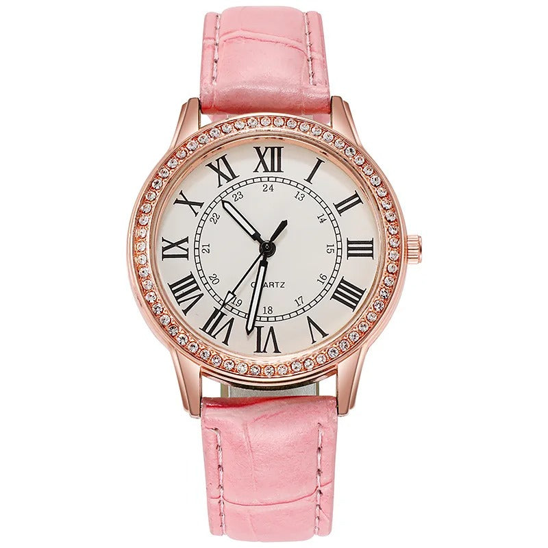 Edith - Klassische Uhr mit Lederarmband