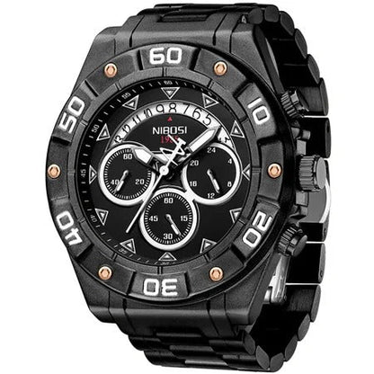 Bram stilvolle Uhr mit rundem Stahlzifferblatt