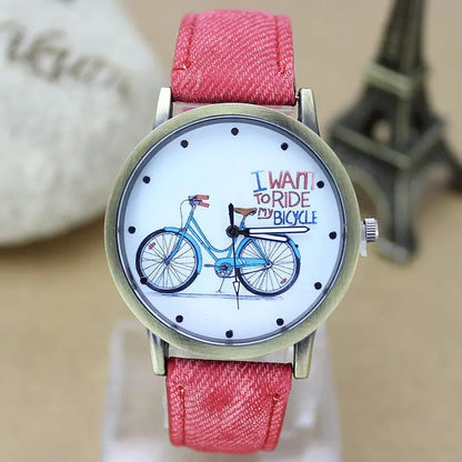 Kiera - Stoff-Lederarmband Uhr